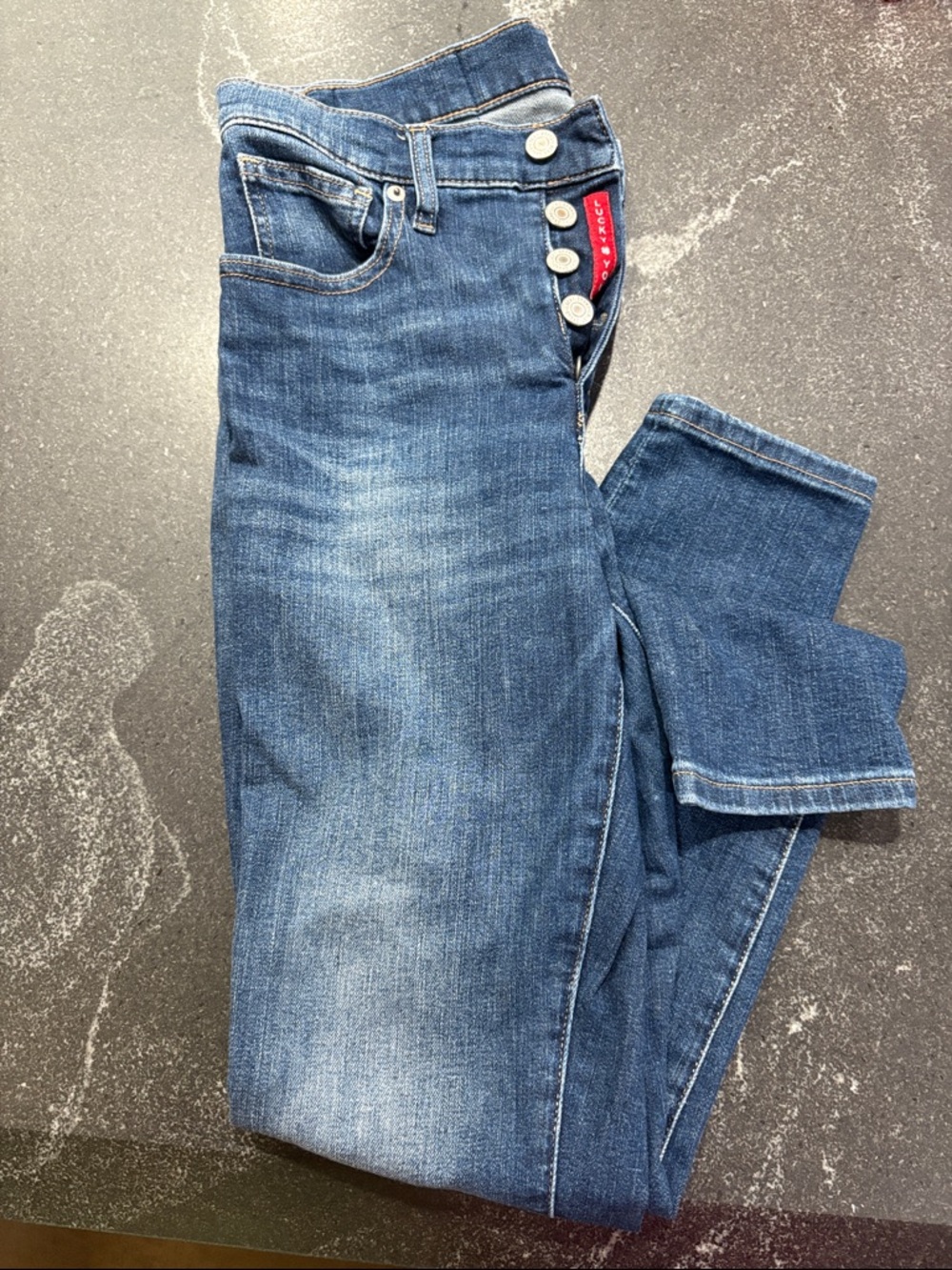 Lucky Brand Women's Skinny Jeans in Blue with Button Fly